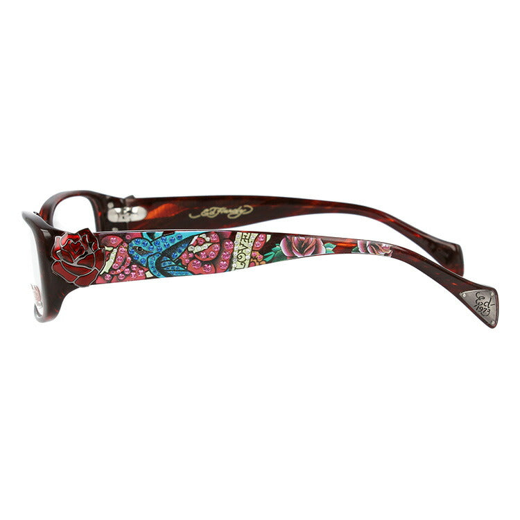 【訳あり】エドハーディー EdHardy メガネ フレーム 眼鏡 度付き 度なし 伊達 EHOA025 4 RED HORN レッドホーン スクエア型 メンズ レディース UVカット 紫外線 ラッピング無料