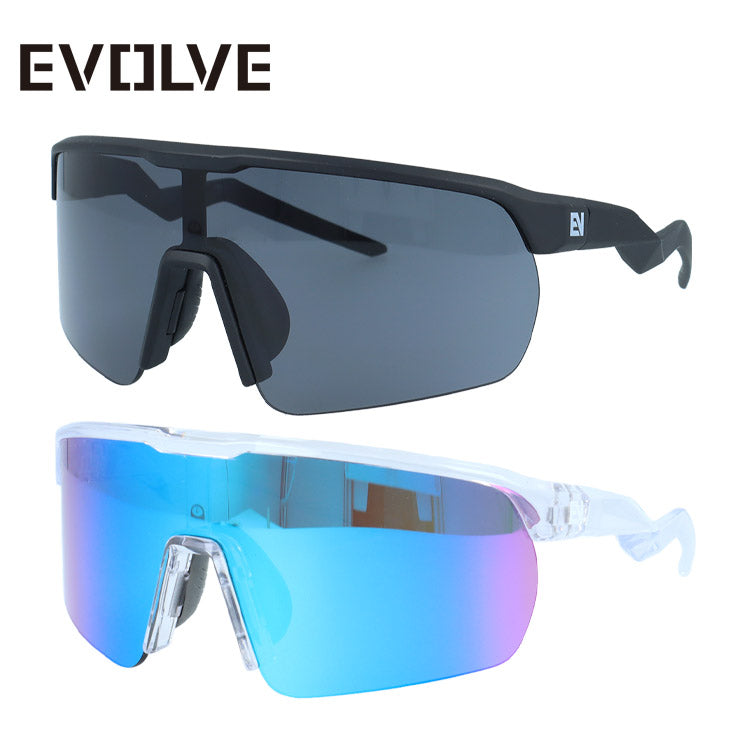 イヴァルヴ サングラス ミラーレンズ アジアンフィット(フレキシブルノーズパッド) EVOLVE EVS6006 162サイズ 全2カラー スポーツ型 ユニセックス メンズ レディース | 一眼タイプ 境目を解消して広範囲に視界滑らか