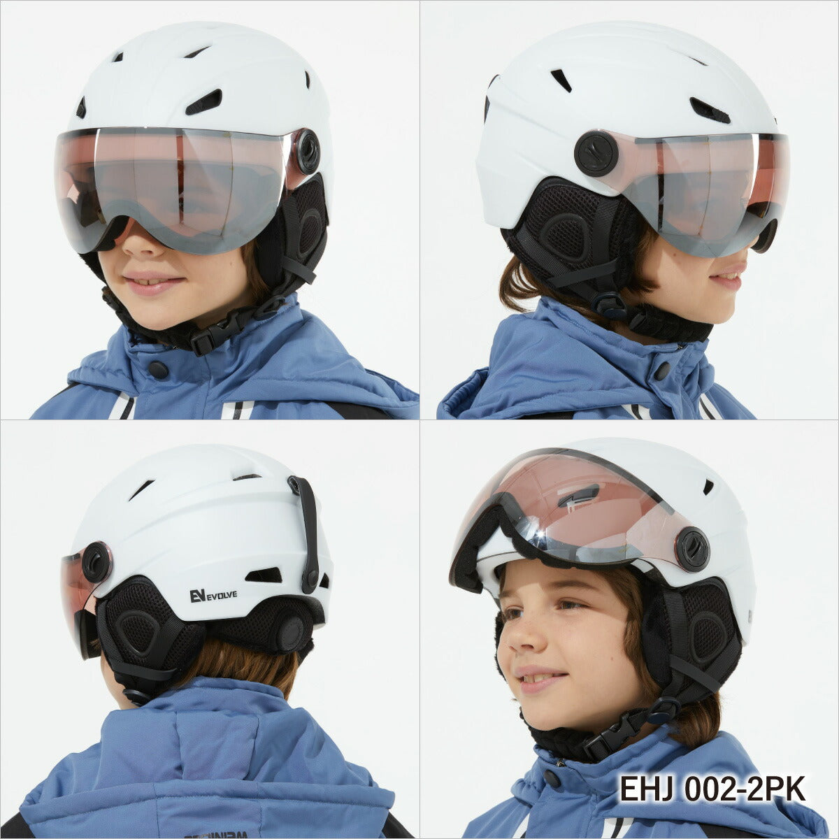 キッズ ジュニア バイザー付き ヘルメット スキー スノーボード スノボ イヴァルブ EVOLVE EHJ 002 全2カラー 子供用 ユース ウィンタースポーツ