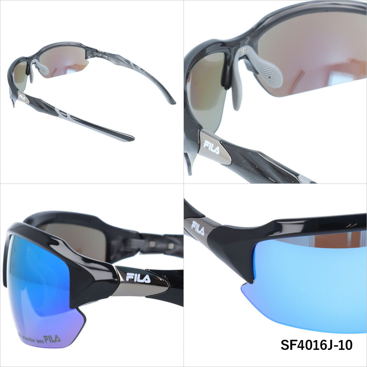 【国内正規品】フィラ サングラス ミラーレンズ アジアンフィット(フレキシブルノーズバッド) FILA SF4016J 全5カラー 65サイズ スポーツ ユニセックス メンズ レディース ハーフリム ラッピング無料