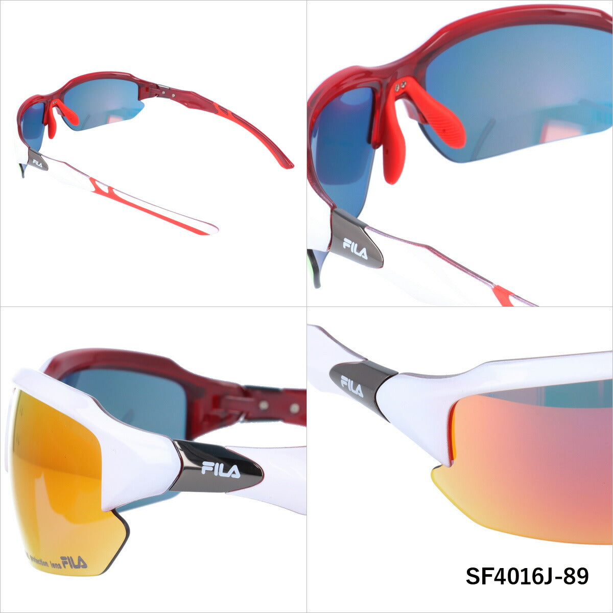 【国内正規品】フィラ サングラス ミラーレンズ アジアンフィット(フレキシブルノーズバッド) FILA SF4016J 全5カラー 65サイズ スポーツ ユニセックス メンズ レディース ハーフリム ラッピング無料