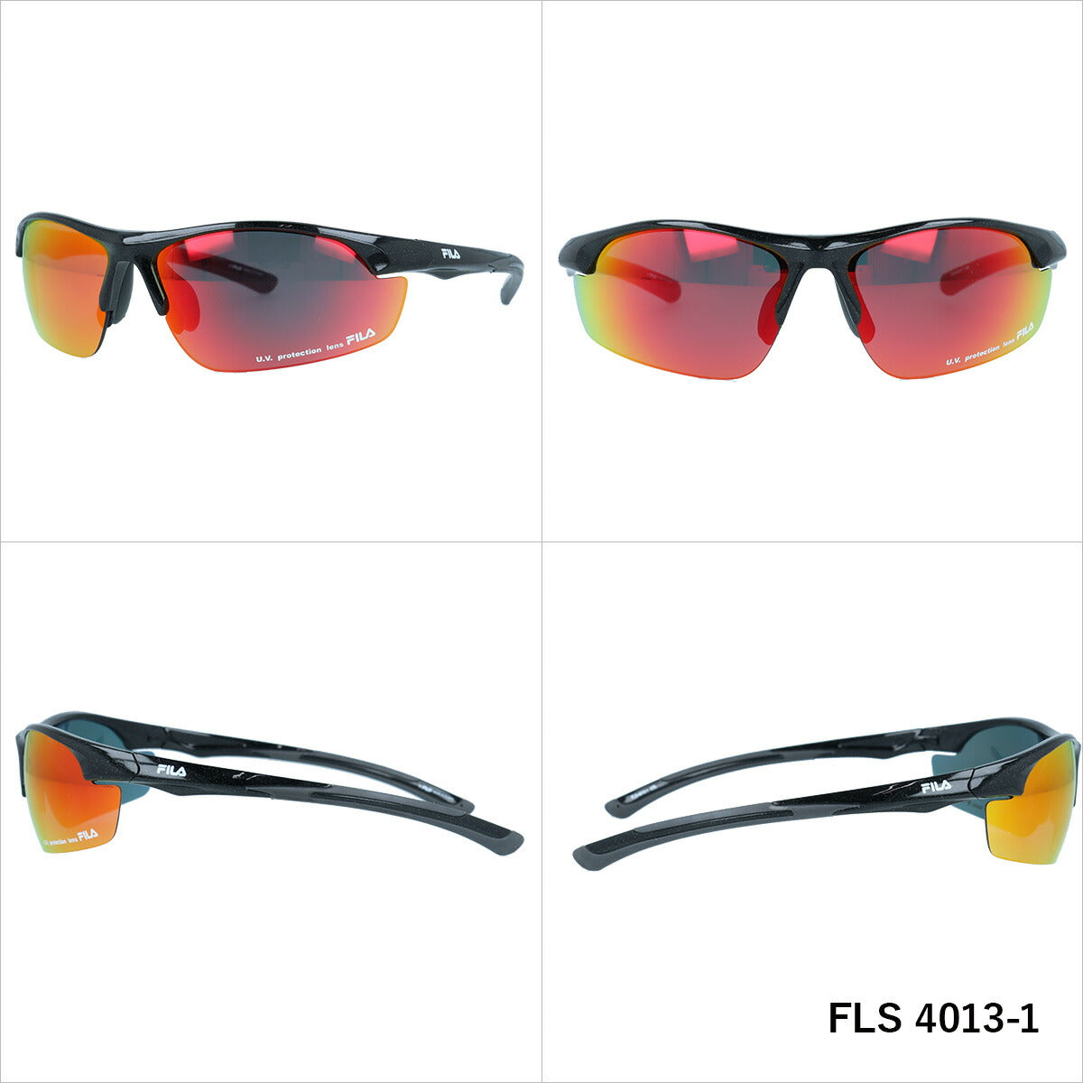フィラ サングラス ミラーレンズ アジアンフィット(フレキシブルノーズパッド) FILA FLS4013 70サイズ スポーツ型 ユニセックス メンズ レディース