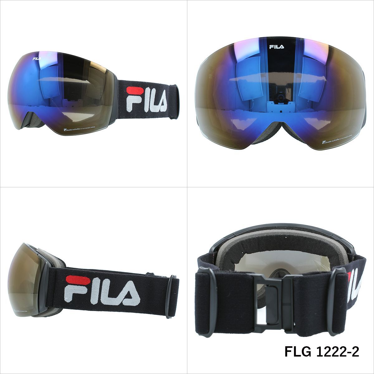 FILA フィラ FLG 1222 眼鏡対応 ミラーレンズ スノーゴーグル スキー スノーボード スノボ 球面ダブルレンズ フレームレス リムレス メンズ レディース ウィンタースポーツ 曇り防止 曇り止め 誕生日 プレゼント 男性 女性