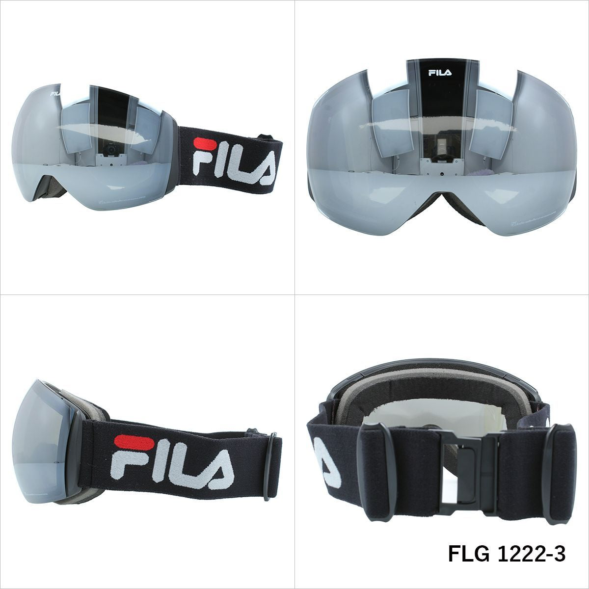 FILA フィラ FLG 1222 眼鏡対応 ミラーレンズ スノーゴーグル スキー スノーボード スノボ 球面ダブルレンズ フレームレス リムレス メンズ レディース ウィンタースポーツ 曇り防止 曇り止め 誕生日 プレゼント 男性 女性