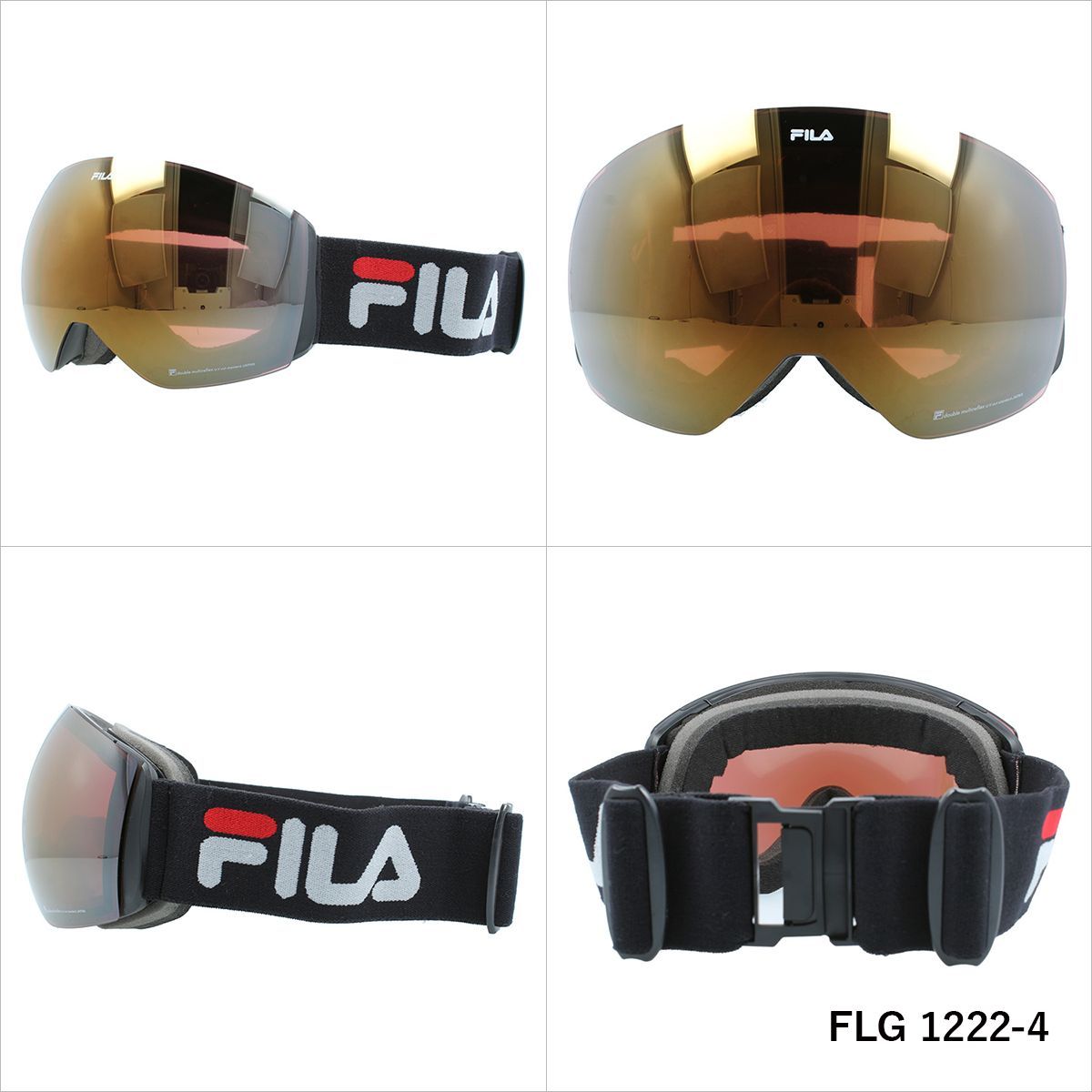 FILA フィラ FLG 1222 眼鏡対応 ミラーレンズ スノーゴーグル スキー スノーボード スノボ 球面ダブルレンズ フレームレス リムレス メンズ レディース ウィンタースポーツ 曇り防止 曇り止め 誕生日 プレゼント 男性 女性