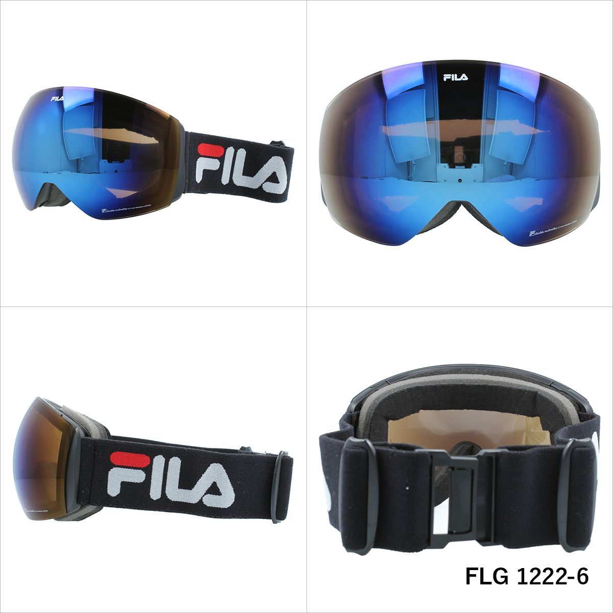 FILA フィラ FLG 1222 眼鏡対応 ミラーレンズ スノーゴーグル スキー スノーボード スノボ 球面ダブルレンズ フレームレス リムレス メンズ レディース ウィンタースポーツ 曇り防止 曇り止め 誕生日 プレゼント 男性 女性