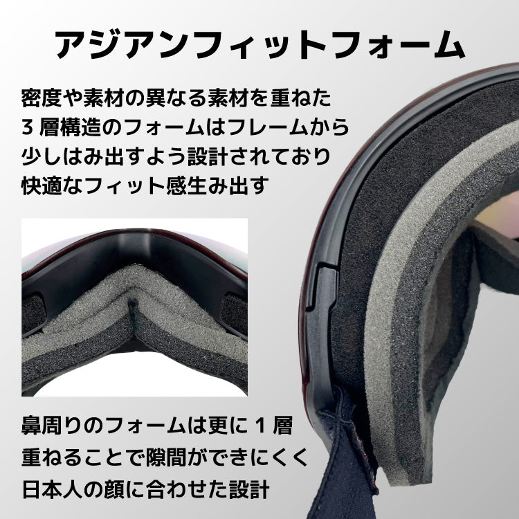 FILA フィラ FLG 1222 眼鏡対応 ミラーレンズ スノーゴーグル スキー スノーボード スノボ 球面ダブルレンズ フレームレス リムレス メンズ レディース ウィンタースポーツ 曇り防止 曇り止め 誕生日 プレゼント 男性 女性
