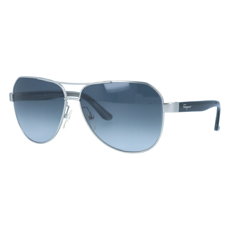 サルヴァトーレ フェラガモ サングラス Salvatore Ferragamo SF138SA-029 59 マットシルバー/ブラック アジアンフィット ティアドロップ メンズ レディース UVカット 紫外線 ラッピング無料