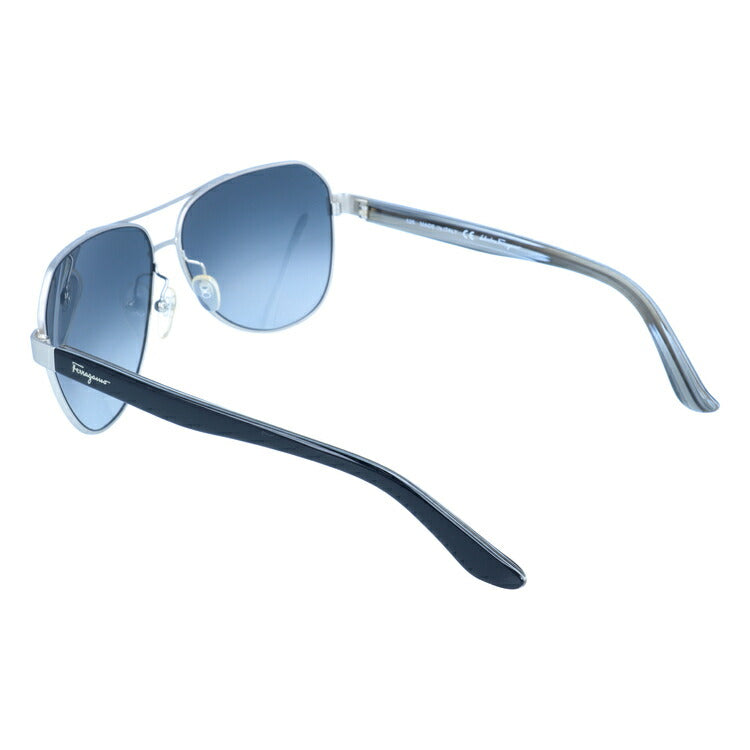 サルヴァトーレ フェラガモ サングラス Salvatore Ferragamo SF138SA-029 59 マットシルバー/ブラック アジアンフィット ティアドロップ メンズ レディース UVカット 紫外線 ラッピング無料
