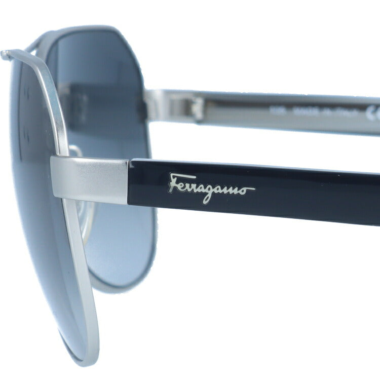 サルヴァトーレ フェラガモ サングラス Salvatore Ferragamo SF138SA-029 59 マットシルバー/ブラック アジアンフィット ティアドロップ メンズ レディース UVカット 紫外線 ラッピング無料