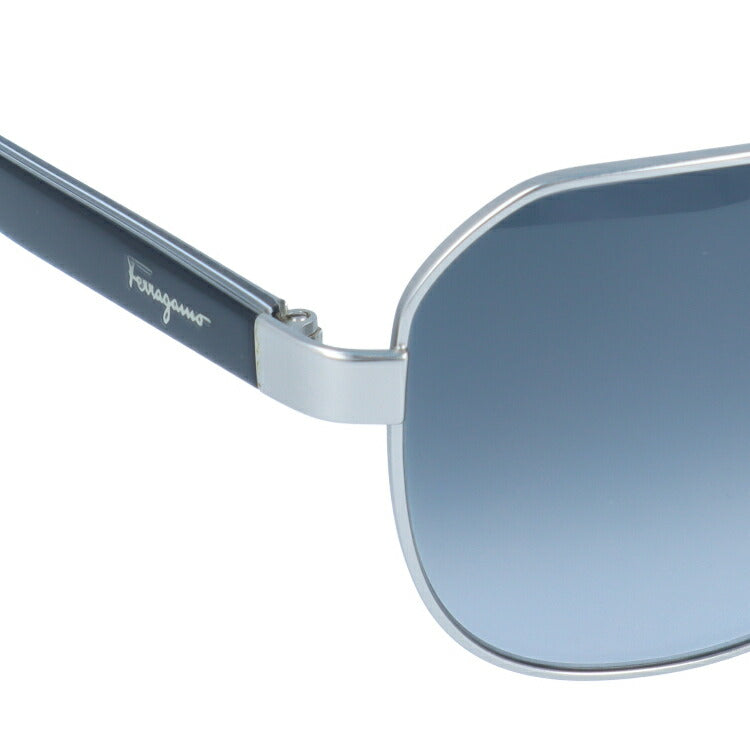 サルヴァトーレ フェラガモ サングラス Salvatore Ferragamo SF138SA-029 59 マットシルバー/ブラック アジアンフィット ティアドロップ メンズ レディース UVカット 紫外線 ラッピング無料