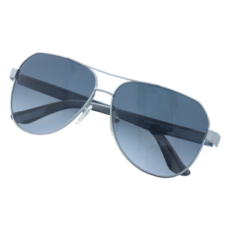 サルヴァトーレ フェラガモ サングラス Salvatore Ferragamo SF138SA-029 59 マットシルバー/ブラック アジアンフィット ティアドロップ メンズ レディース UVカット 紫外線 ラッピング無料