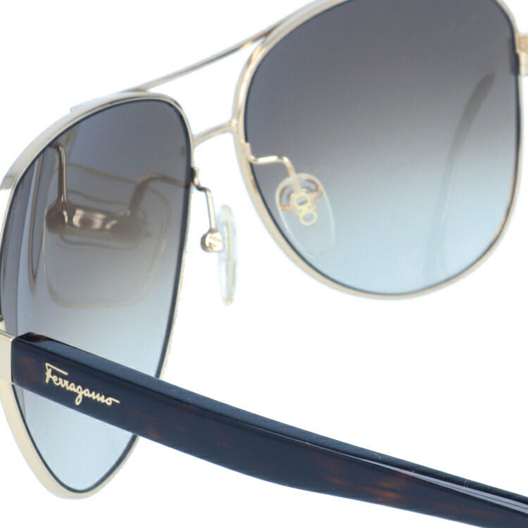 サルヴァトーレ フェラガモ サングラス Salvatore Ferragamo SF138SA-717 59 シャイニーゴールド/トータス アジアンフィット べっこう ティアドロップ メンズ レディース UVカット 紫外線 ラッピング無料