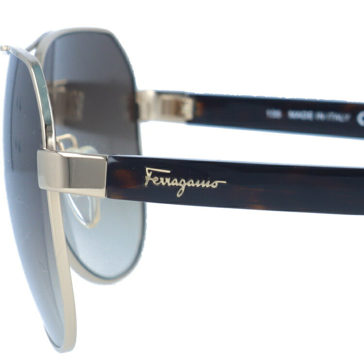 サルヴァトーレ フェラガモ サングラス Salvatore Ferragamo SF138SA-717 59 シャイニーゴールド/トータス アジアンフィット べっこう ティアドロップ メンズ レディース UVカット 紫外線 ラッピング無料