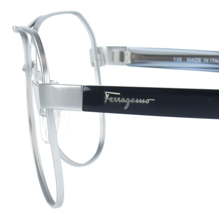 【選べるレンズ15色】サルヴァトーレ フェラガモ サングラス Salvatore Ferragamo SF138SA-029 59 マットシルバー/ブラック アジアンフィット ティアドロップ メンズ レディース UVカット 紫外線 ラッピング無料