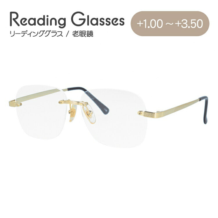 老眼鏡 シニアグラス リーディンググラス FK-01 BP ゴールド メンズ