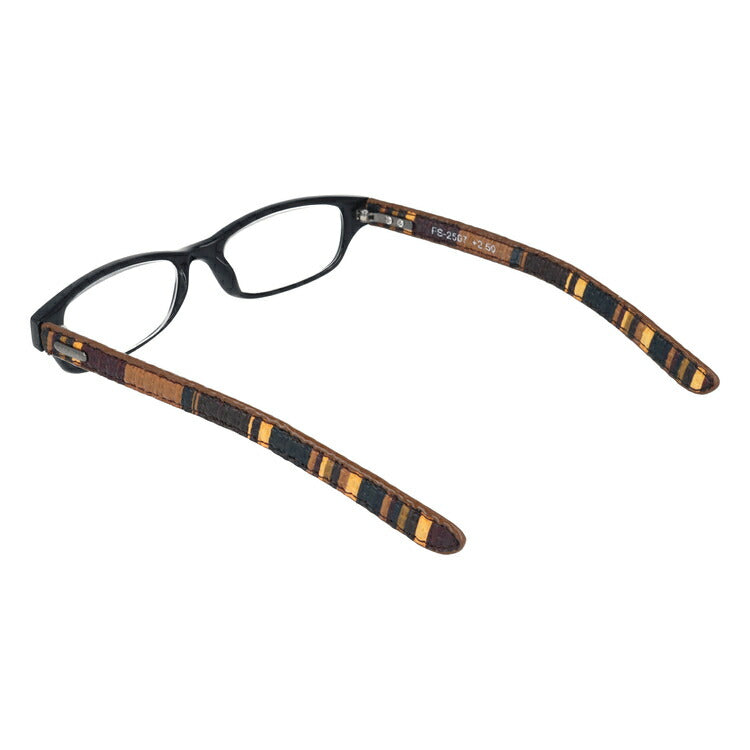 老眼鏡 シニアグラス リーディンググラス FS-2507 ブラック レザーテイストが隠れたオシャレ FASHION READER 老眼鏡 メンズ レディース 父の日 母の日 ラッピング無料