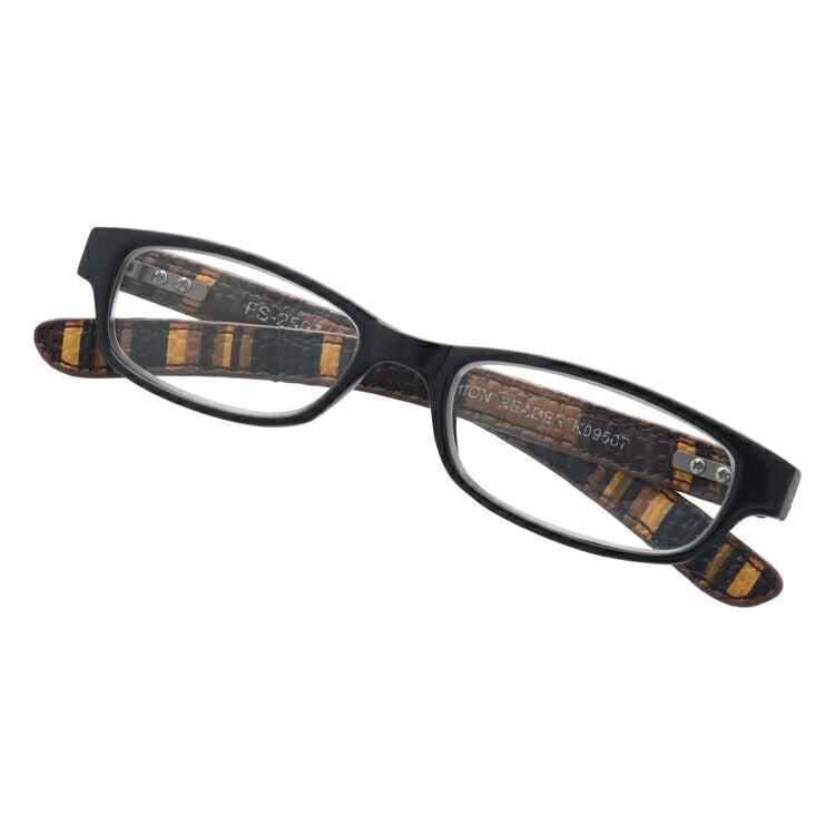 老眼鏡 シニアグラス リーディンググラス FS-2507 ブラック レザーテイストが隠れたオシャレ FASHION READER 老眼鏡 メンズ レディース 父の日 母の日 ラッピング無料