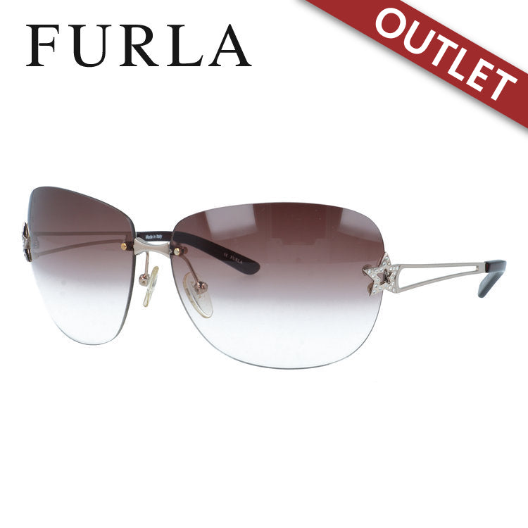 【訳あり】フルラ サングラス FURLA SU4127S A39 65サイズ スクエア型 アウトレット品 ベヨネッタ型 ツーポイント ユニセックス メンズ レディース
