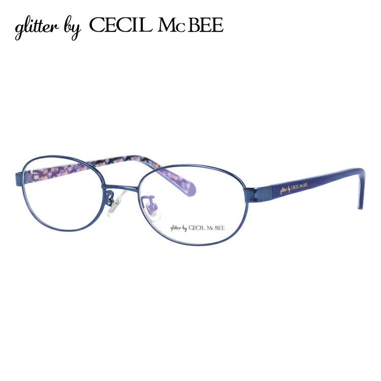 glitter by CECIL McBEE セシルマクビー レディース メガネ 眼鏡 シンプル かわいい GCF 3501-3 50サイズ オーバル型 度付き 度なし UVカット 紫外線 ブランド サングラス 伊達 ダテ｜老眼鏡・PCレンズ・カラーレンズ・遠近両用対応可能