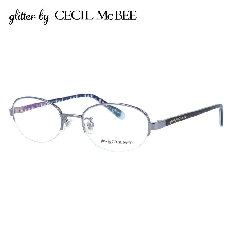 glitter by CECIL McBEE グリッターバイセシルマクビー レディース メガネ 眼鏡 シンプル かわいい GCF 3503-1 49サイズ オーバル型 度付き 度なし UVカット 紫外線 サングラス 伊達 ダテ｜老眼鏡・PCレンズ・カラーレンズ・遠近両用対応可能