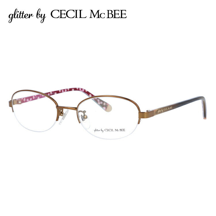 glitter by CECIL McBEE セシルマクビー レディース メガネ 眼鏡 シンプル かわいい GCF 3503-2 49サイズ オーバル型 度付き 度なし UVカット 紫外線 ブランド サングラス 伊達 ダテ｜老眼鏡・PCレンズ・カラーレンズ・遠近両用対応可能