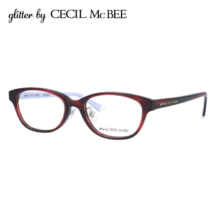 glitter by CECIL McBEE セシルマクビー レディース メガネ 眼鏡 シンプル かわいい GCF 7503-3 50サイズ オーバル型 度付き 度なし UVカット 紫外線 ブランド サングラス 伊達 ダテ｜老眼鏡・PCレンズ・カラーレンズ・遠近両用対応可能