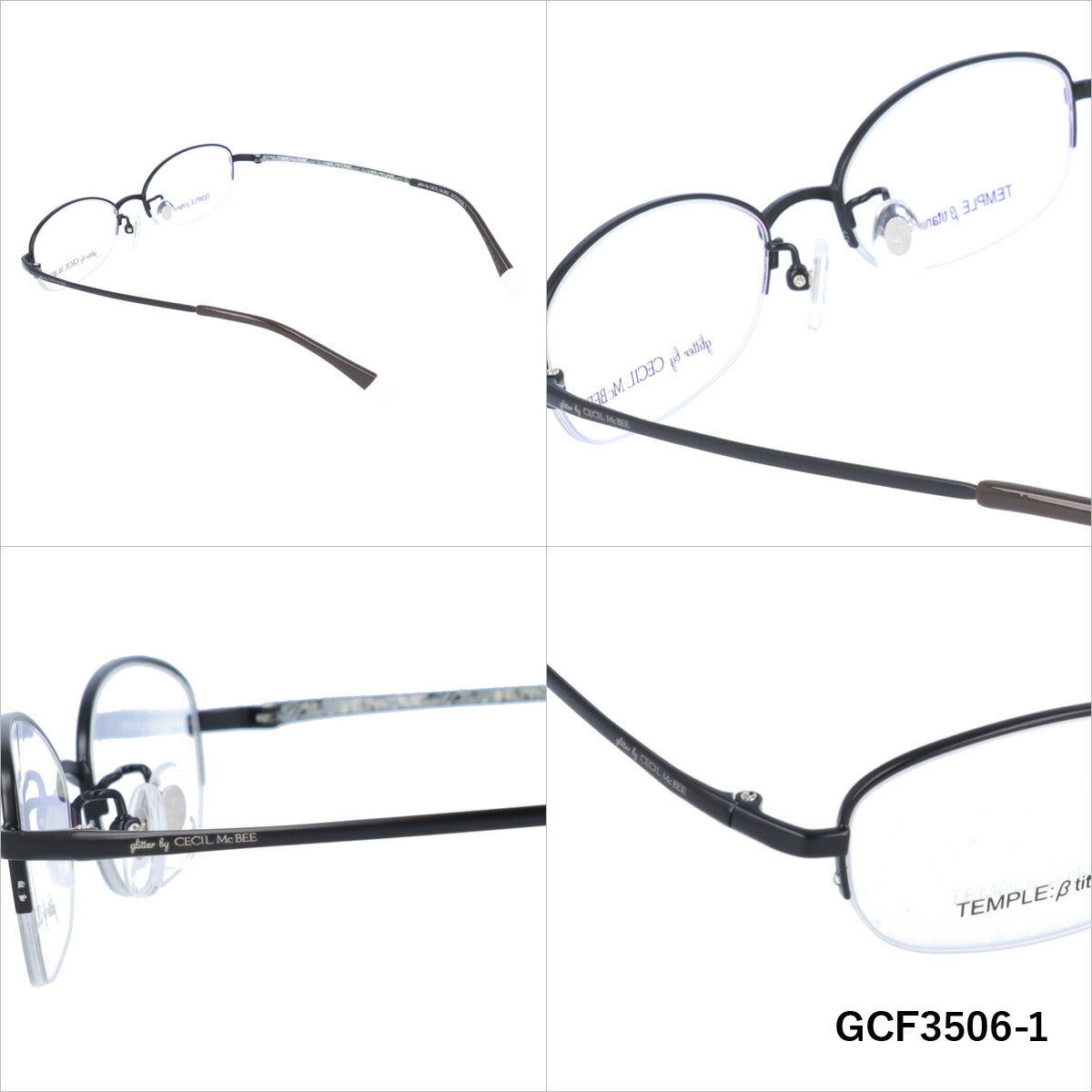 glitter by CECIL McBEE セシルマクビー レディース メガネ 眼鏡 シンプル かわいい GCF 3506 全3色 50サイズ オーバル型 度付き 度なし 紫外線 ブランド サングラス 伊達 ダテ|老眼鏡・PCレンズ・カラーレンズ・遠近両用対応可能 ラッピング無料