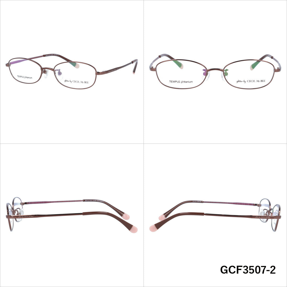 glitter by CECIL McBEE セシルマクビー レディース メガネ 眼鏡 シンプル かわいい GCF 3507 全3色 51サイズ オーバル型 度付き 度なし 紫外線 ブランド サングラス 伊達 ダテ|老眼鏡・PCレンズ・カラーレンズ・遠近両用対応可能 ラッピング無料