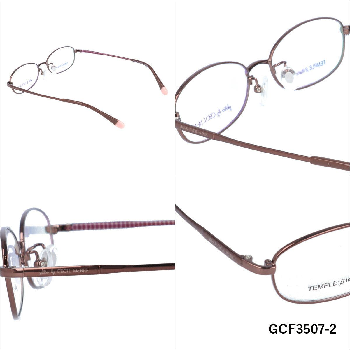 glitter by CECIL McBEE セシルマクビー レディース メガネ 眼鏡 シンプル かわいい GCF 3507 全3色 51サイズ オーバル型 度付き 度なし 紫外線 ブランド サングラス 伊達 ダテ|老眼鏡・PCレンズ・カラーレンズ・遠近両用対応可能 ラッピング無料