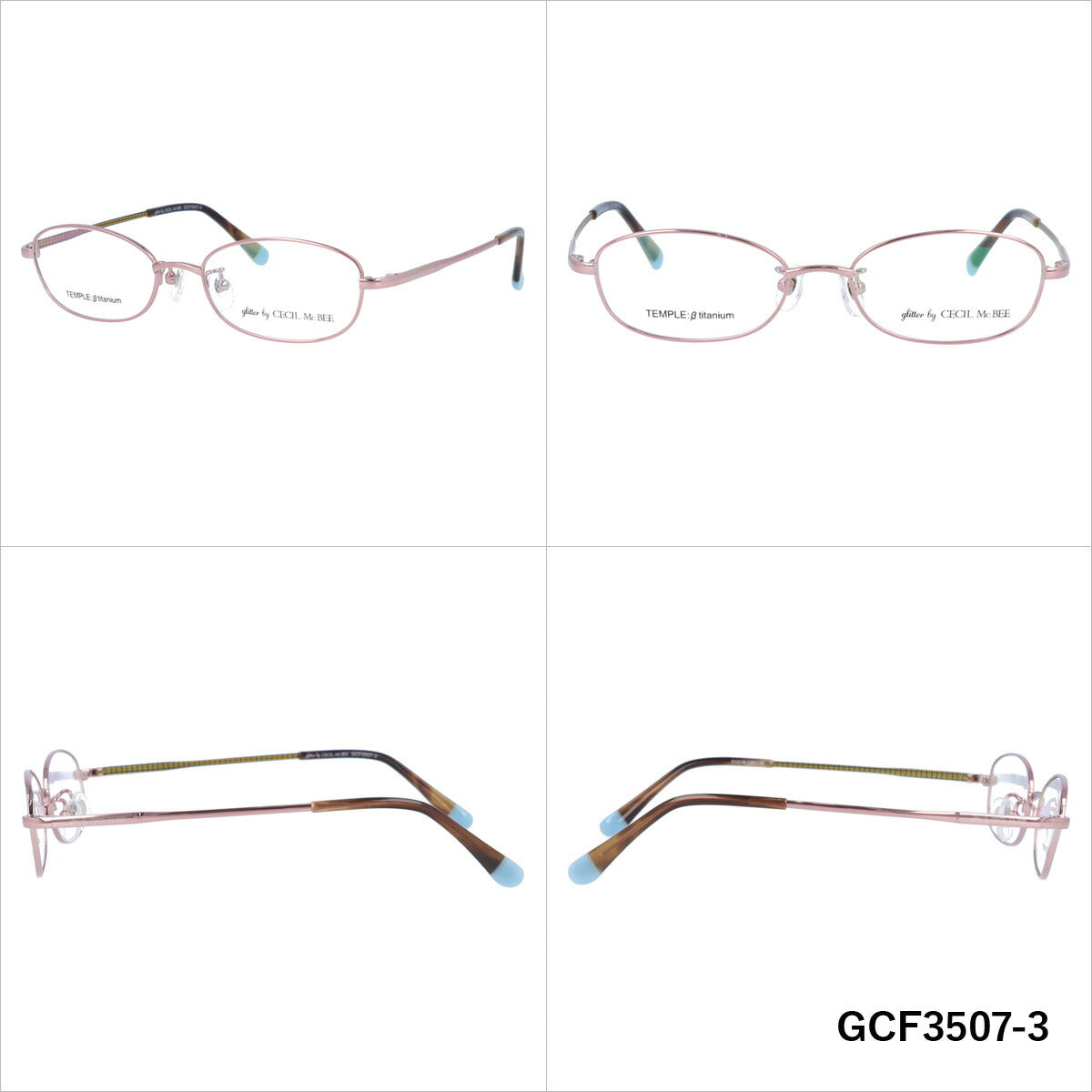 glitter by CECIL McBEE セシルマクビー レディース メガネ 眼鏡 シンプル かわいい GCF 3507 全3色 51サイズ オーバル型 度付き 度なし 紫外線 ブランド サングラス 伊達 ダテ|老眼鏡・PCレンズ・カラーレンズ・遠近両用対応可能 ラッピング無料
