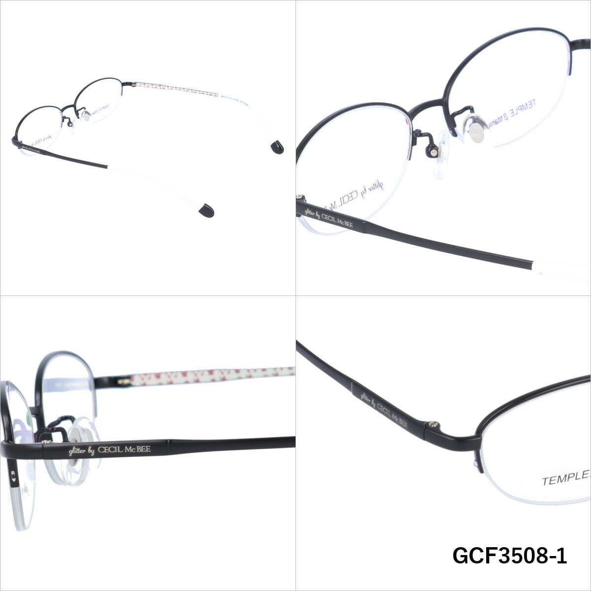 glitter by CECIL McBEE セシルマクビー レディース メガネ 眼鏡 シンプル かわいい GCF 3508 全3色 51サイズ オーバル型 度付き 度なし 紫外線 ブランド サングラス 伊達 ダテ|老眼鏡・PCレンズ・カラーレンズ・遠近両用対応可能 ラッピング無料