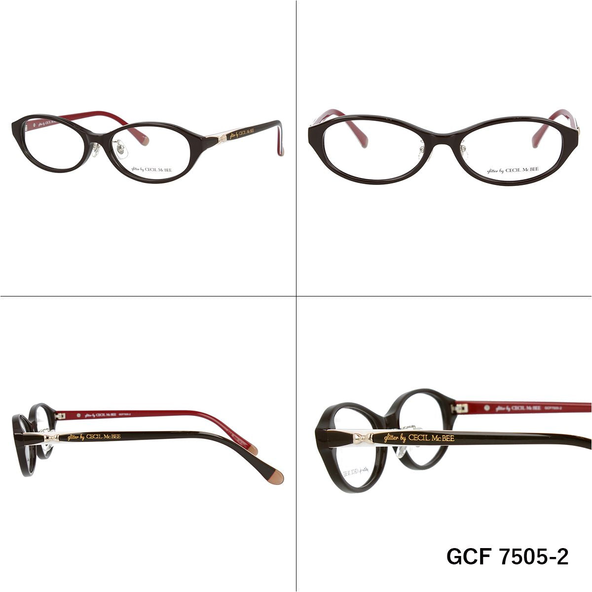 glitter by CECIL McBEE セシルマクビー レディース メガネ 眼鏡 シンプル かわいい GCF 7505 全3色 51サイズ オーバル型 度付き 度なし UVカット 紫外線 ブランド サングラス 伊達 ダテ|老眼鏡・PCレンズ・カラーレンズ・遠近両用対応可能