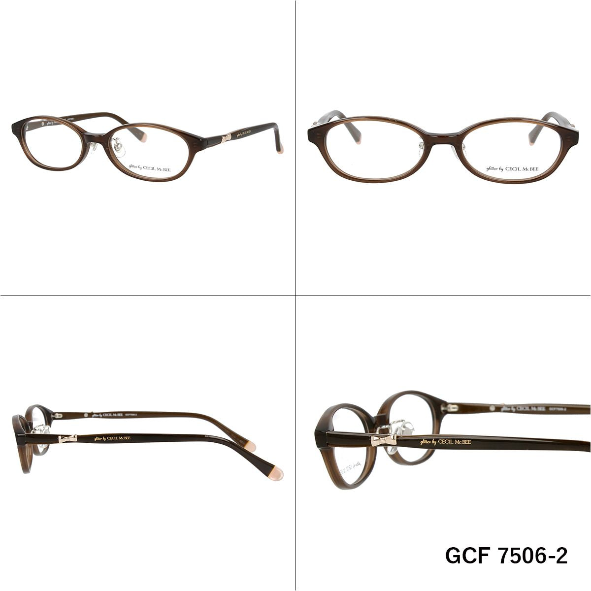 glitter by CECIL McBEE セシルマクビー レディース メガネ 眼鏡 シンプル かわいい GCF 7506 全3色 49サイズ オーバル型 度付き 度なし UVカット 紫外線 ブランド サングラス 伊達 ダテ|老眼鏡・PCレンズ・カラーレンズ・遠近両用対応可能