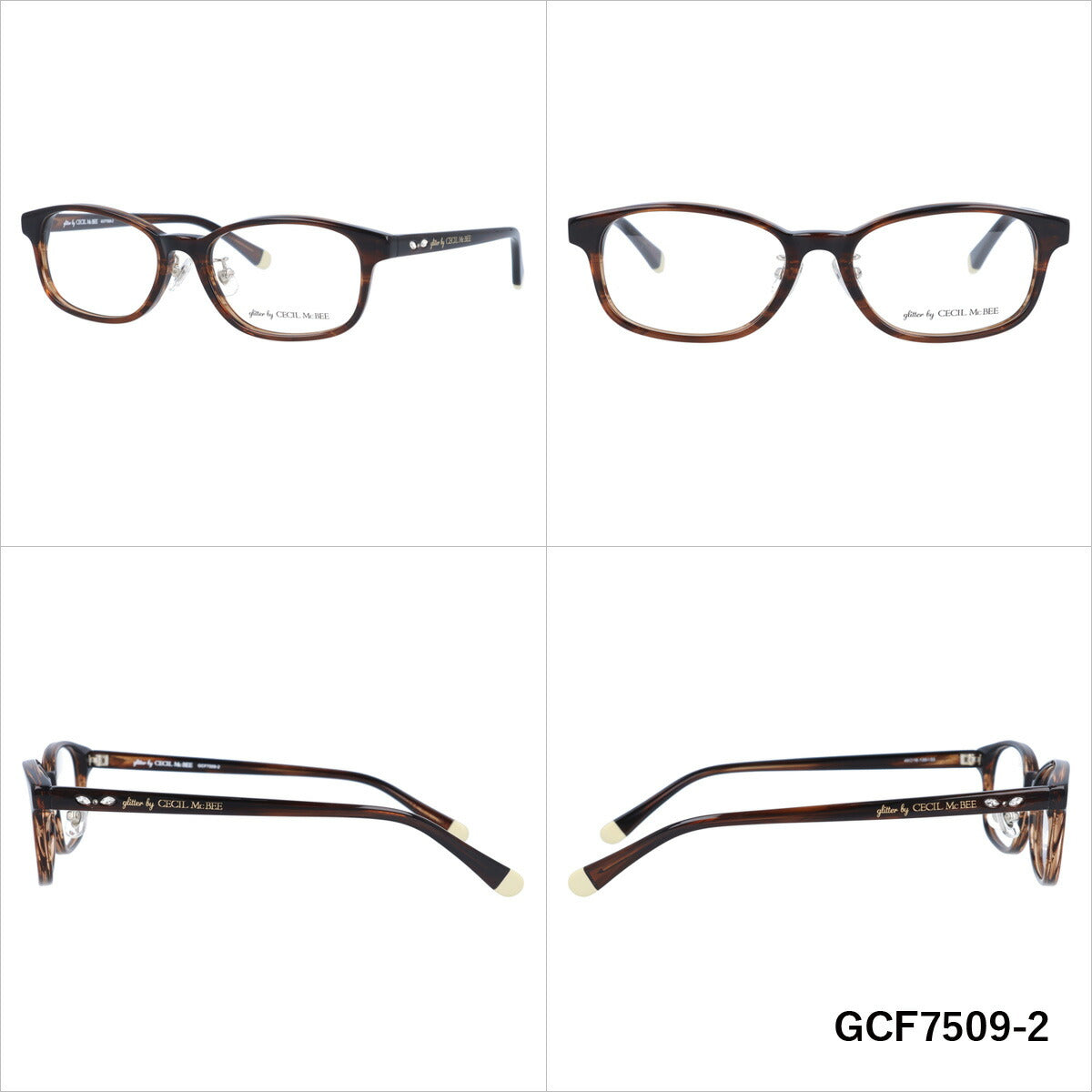 glitter by CECIL McBEE セシルマクビー レディース メガネ 眼鏡 シンプル かわいい GCF 7509 全3色 49サイズ ラインストーン スクエア型 度付き 度なし 紫外線 ブランド サングラス 伊達 ダテ｜老眼鏡・PCレンズ・カラーレンズ・遠近両用対応可能