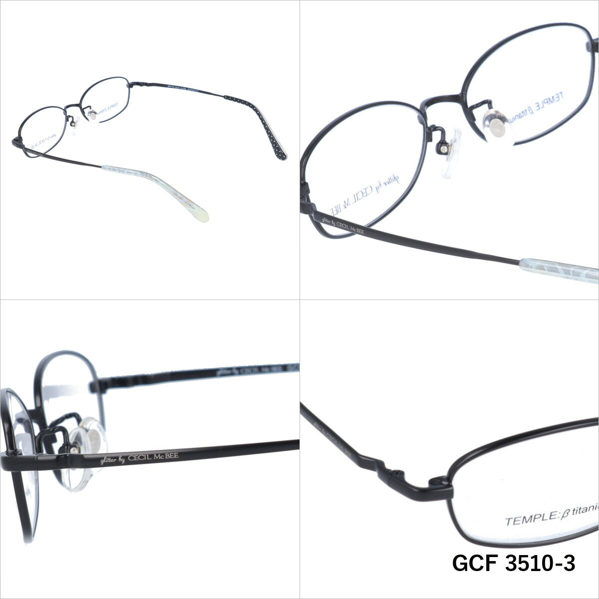 glitter by CECIL McBEE セシルマクビー レディース メガネ 眼鏡 シンプル かわいい GCF 3510 全3色 50サイズ ドット 水玉 オーバル型 度付き 度なし 紫外線 ブランド サングラス 伊達 ダテ|老眼鏡・PCレンズ・カラーレンズ対応可能