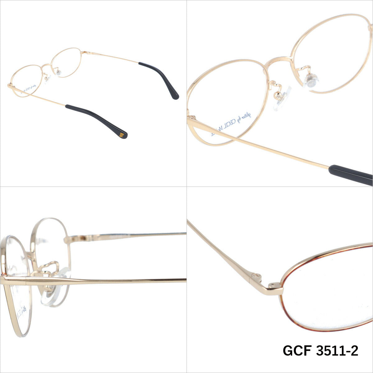 glitter by CECIL McBEE セシルマクビー レディース メガネ 眼鏡 シンプル かわいい GCF 3511 全3色 50サイズ クマ ベア オーバル型 度付き 度なし 紫外線 ブランド サングラス 伊達 ダテ|老眼鏡・PCレンズ・カラーレンズ対応可能 ラッピング無料