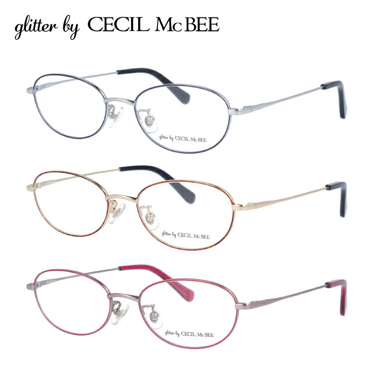 glitter by CECIL McBEE セシルマクビー レディース メガネ 眼鏡 シンプル かわいい GCF 3511 全3色 50サイズ クマ ベア オーバル型 度付き 度なし 紫外線 ブランド サングラス 伊達 ダテ｜老眼鏡・PCレンズ・カラーレンズ対応可能 ラッピング無料