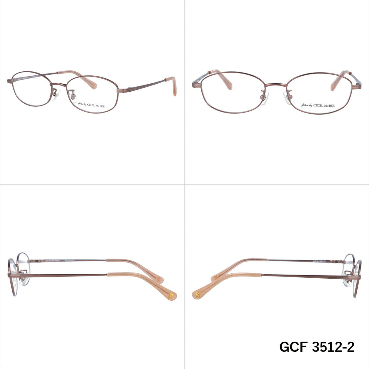 glitter by CECIL McBEE セシルマクビー レディース メガネ 眼鏡 シンプル かわいい GCF 3512 全3色 49サイズ クマ ベア オーバル型 度付き 度なし 紫外線 ブランド サングラス 伊達 ダテ|老眼鏡・PCレンズ・カラーレンズ・遠近両用対応可能