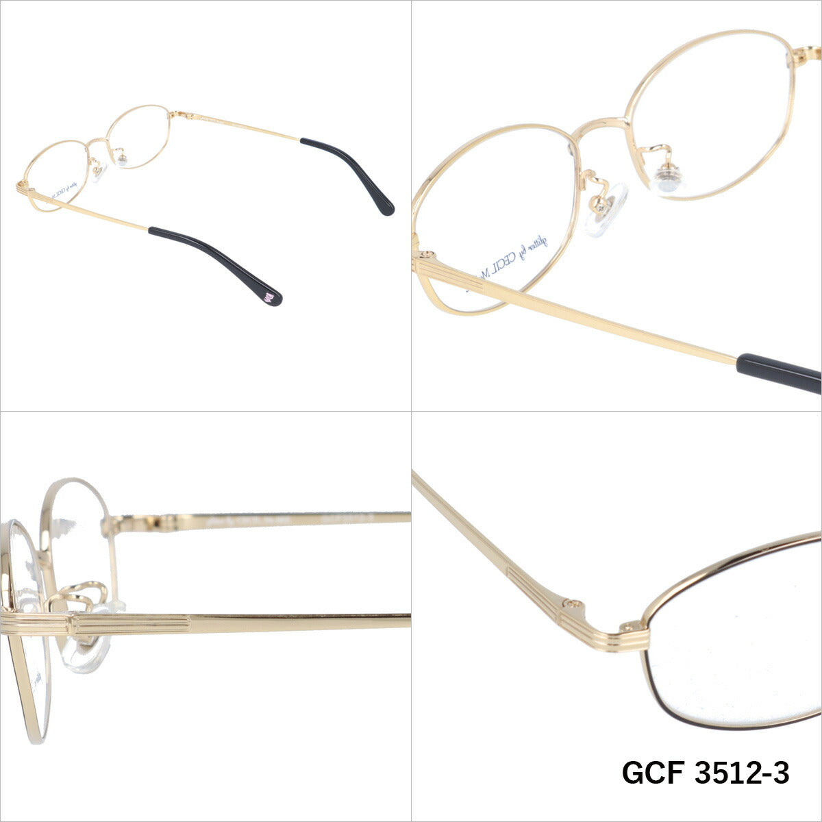 glitter by CECIL McBEE セシルマクビー レディース メガネ 眼鏡 シンプル かわいい GCF 3512 全3色 49サイズ クマ ベア オーバル型 度付き 度なし 紫外線 ブランド サングラス 伊達 ダテ｜老眼鏡・PCレンズ・カラーレンズ・遠近両用対応可能