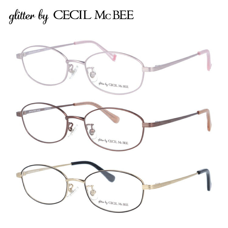 glitter by CECIL McBEE セシルマクビー レディース メガネ 眼鏡 シンプル かわいい GCF 3512 全3色 49サイズ クマ ベア オーバル型 度付き 度なし 紫外線 ブランド サングラス 伊達 ダテ|老眼鏡・PCレンズ・カラーレンズ・遠近両用対応可能