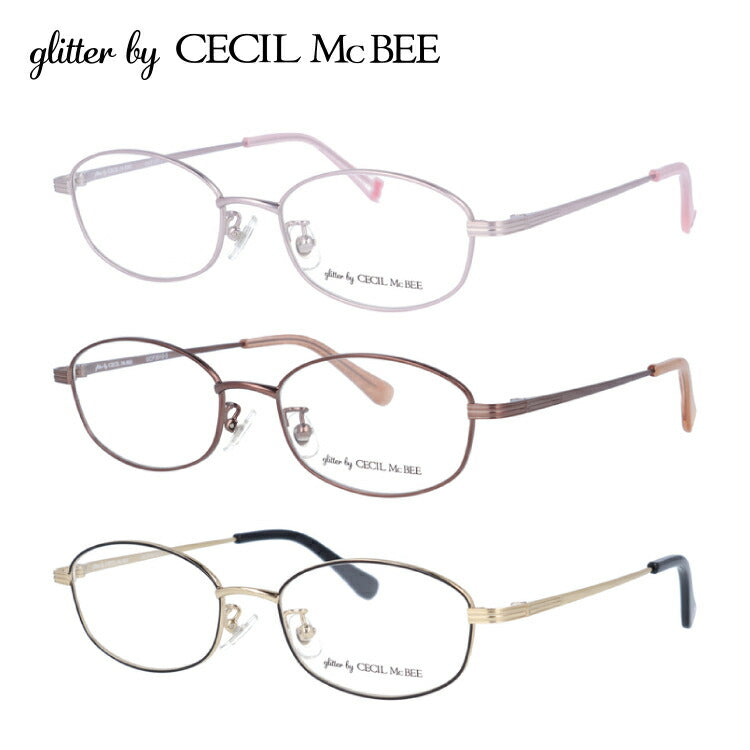 glitter by CECIL McBEE セシルマクビー レディース メガネ 眼鏡 シンプル かわいい GCF 3512 全3色 49サイズ クマ ベア オーバル型 度付き 度なし 紫外線 ブランド サングラス 伊達 ダテ｜老眼鏡・PCレンズ・カラーレンズ・遠近両用対応可能