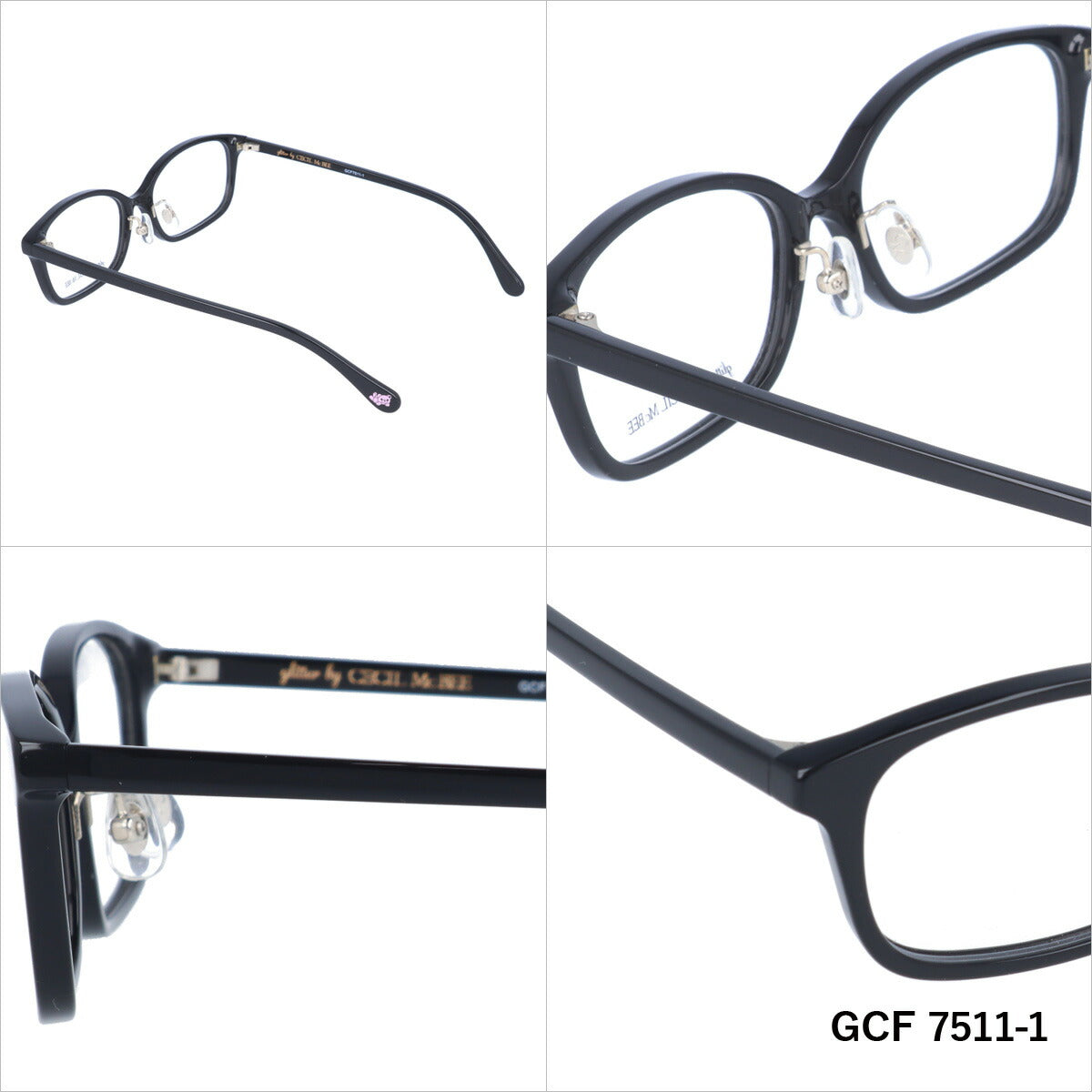 glitter by CECIL McBEE セシルマクビー レディース メガネ 眼鏡 シンプル かわいい GCF 7511 全3色 52サイズ クマ ベア オーバル型 度付き 度なし 紫外線 ブランド サングラス 伊達 ダテ|老眼鏡・PCレンズ・カラーレンズ対応可能 ラッピング無料