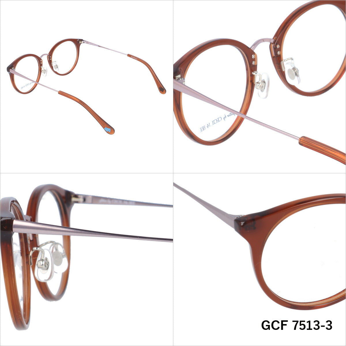 glitter by CECIL McBEE セシルマクビー レディース メガネ 眼鏡 シンプル かわいい GCF 7513 全3色 49サイズ クマ ベア ボストン型 度付き 度なし 紫外線 ブランド サングラス 伊達 ダテ|老眼鏡・PCレンズ・カラーレンズ対応可能 ラッピング無料