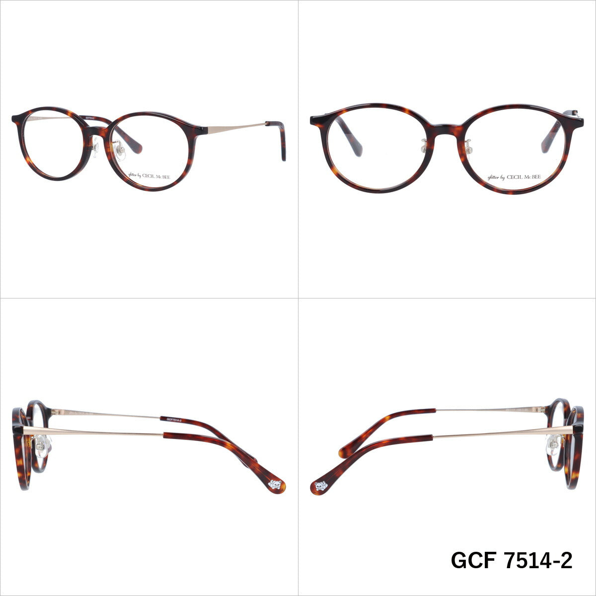 glitter by CECIL McBEE セシルマクビー レディース メガネ 眼鏡 シンプル かわいい GCF 7514 全3色 49サイズ クマ ベア ボストン型 度付き 度なし 紫外線 ブランド サングラス 伊達 ダテ|老眼鏡・PCレンズ・カラーレンズ・遠近両用対応可能