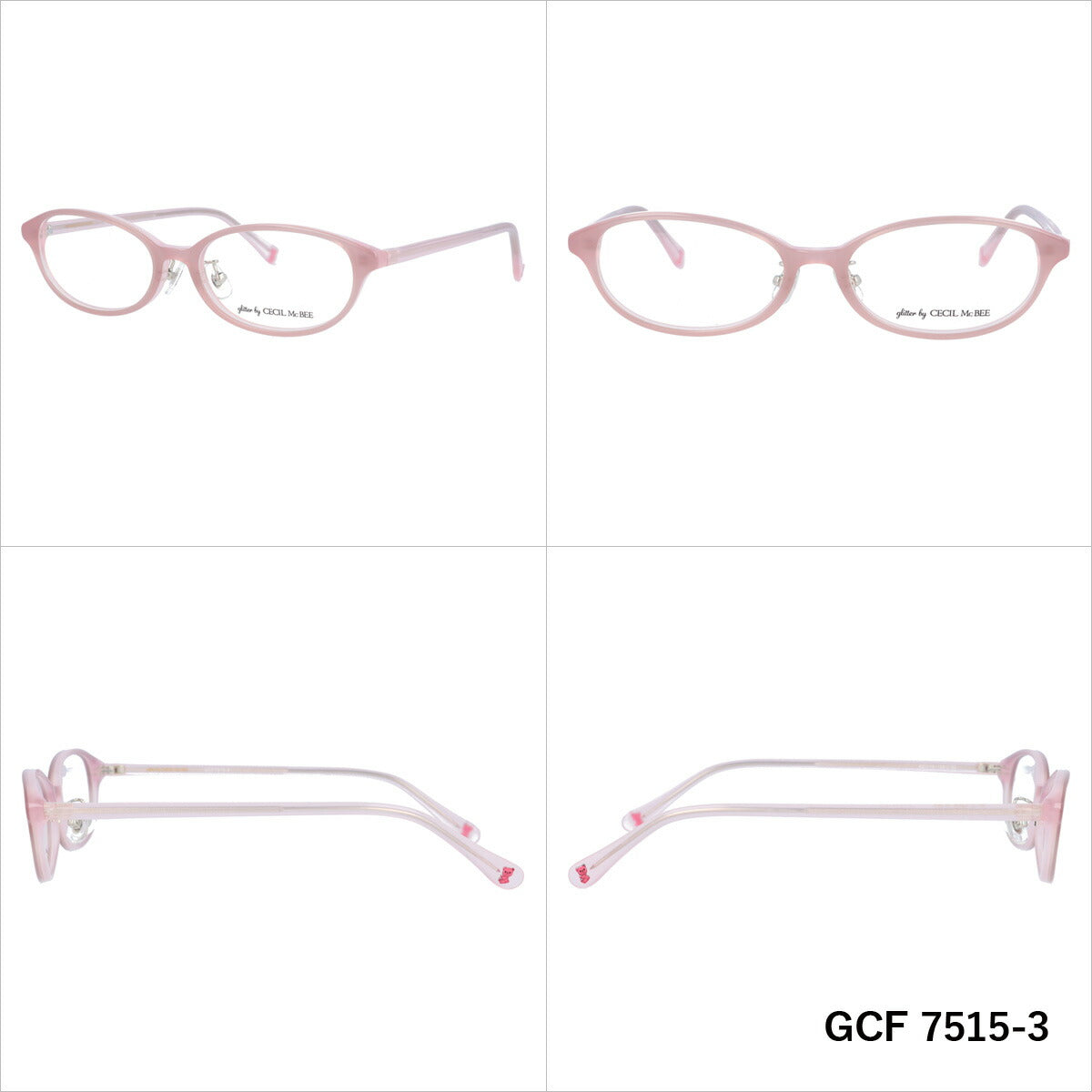 glitter by CECIL McBEE セシルマクビー レディース メガネ 眼鏡 シンプル かわいい GCF 7515 全3色 52サイズ クマ ベア オーバル型 度付き 度なし 紫外線 ブランド サングラス 伊達 ダテ|老眼鏡・PCレンズ・カラーレンズ対応可能 ラッピング無料