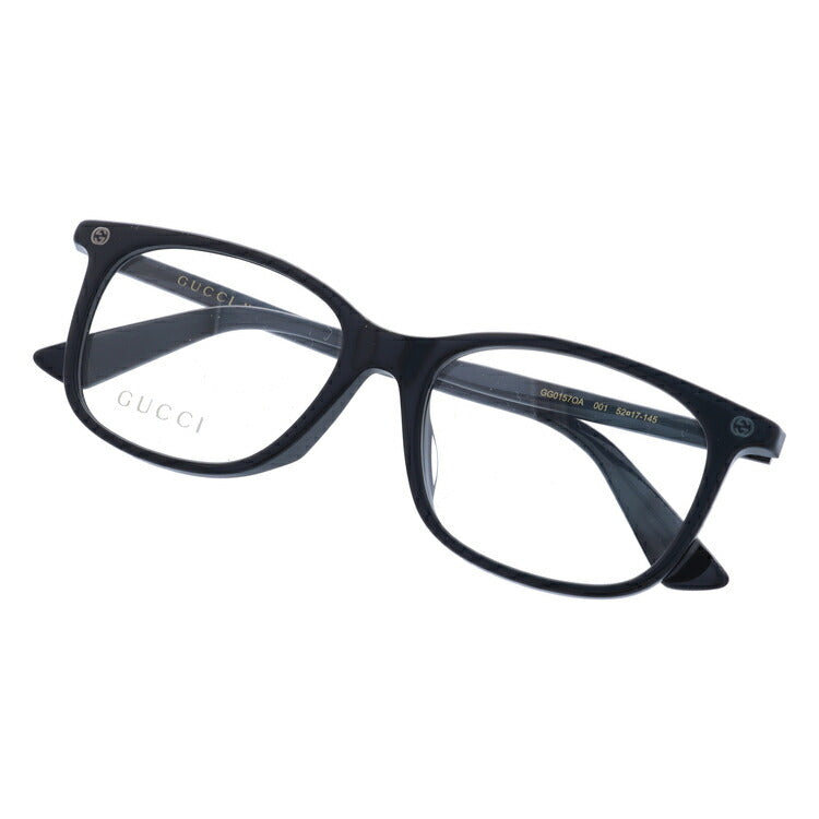 グッチ メガネフレーム 伊達メガネ アジアンフィット GUCCI GG0157OA 001 52サイズ ウェリントン ユニセックス メンズ レディース ビー 蜂 インターロッキング GG ラッピング無料