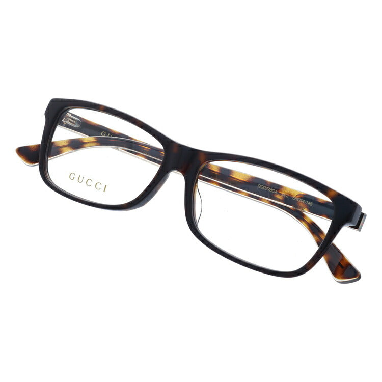 グッチ メガネフレーム 伊達メガネ アジアンフィット GUCCI GG0378OA 002 55サイズ スクエア ユニセックス メンズ レディース シェリーライン ウェブライン インターロッキング GG ラッピング無料
