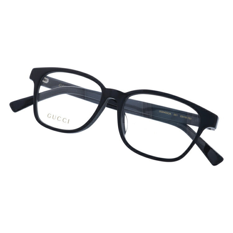 グッチ メガネフレーム 伊達メガネ アジアンフィット GUCCI GG0455OA 001 53サイズ ウェリントン ユニセックス メンズ レディース シェリーライン ウェブライン ラッピング無料