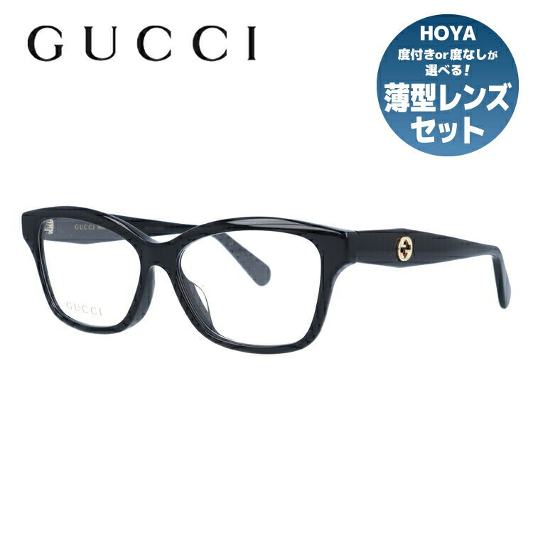 グッチ メガネフレーム 伊達メガネ アジアンフィット GUCCI GG0801OA 001 54サイズ ウェリントン ユニセックス メンズ レディース インターロッキング GG ラッピング無料